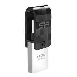SILICON POWER Dual USB Flash Drive C31, USB 3.1 & Type C, 64GB, μαύρο
