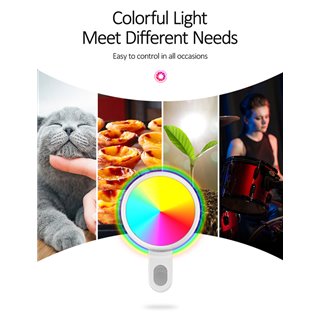 USAMS LED προβολέας για selfie, RGB led, 300mAh, λευκός