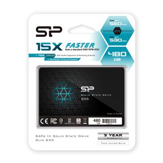 SILICON POWER SSD S55 480GB, 2.5", SATA III, 560-530MB/s, 7mm, TLC