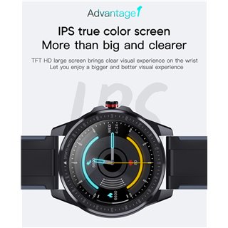 ΙΝΤΙΜΕ smartwatch SN88, 1.28" έγχρωμο, IP68, HR & Blood pressure, μαύρο
