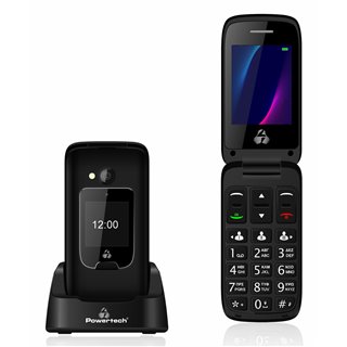 POWERTECH κινητό τηλέφωνο Sentry Dual III, 2 οθόνες, SOS Call, μαύρο