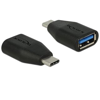 DELOCK Adapter USB 3.1 Type-C σε USB female, SuperSpeed, Black