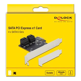 DELOCK κάρτα επέκτασης PCI σε 4x SATA 90010, 6Gb/s