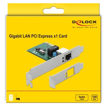 DELOCK κάρτα επέκτασης PCI σε 1x RJ45 Gigabit LAN 90381, 1000Mbps