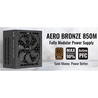 AEROCOOL τροφοδοτικό Aero 850M, Active PFC, 80 Plus Bronze