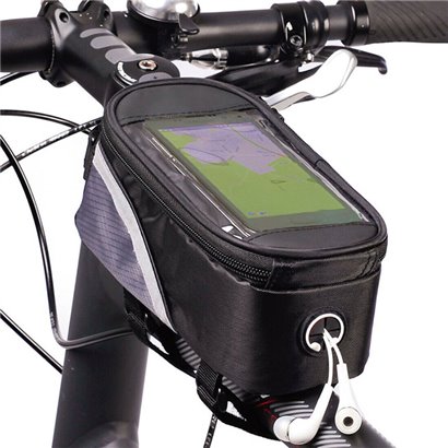 Τσαντάκι ποδηλάτου BIKE-0007, με θήκη κινητού 6.2", μαύρο