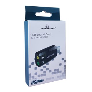POWERTECH USB Κάρτα ήχου 5.1CH, με έξοδο μικρόφωνου και ακουστικού