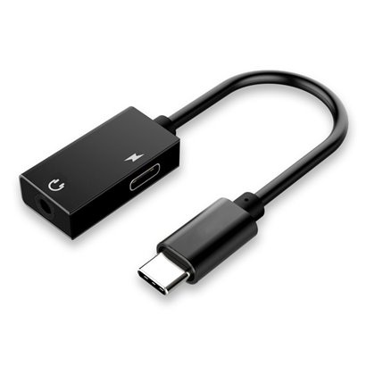 POWERTECH καλώδιο USB Type-C σε USB Type-C/3.5mm CAB-UC053, 0.11m, μαύρο