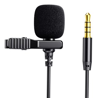 JOYROOM μικρόφωνο JR-LM1 με ενσωματωμένο clip-on, 3.5mm, 2m, μαύρο