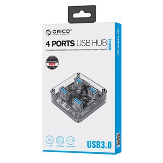 ORICO USB hub MH4U-U3, 4x USB, 5Gbps, διάφανο