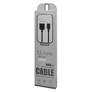 USAMS Καλώδιο USB σε Micro USB US-SJ098 U-Turn, 1m, μαύρο