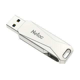 NETAC USB Flash Drive U782C, 64GB, USB 3.0 & USB Type-C, OTG, ασημί