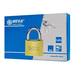 MEGA λουκέτο ασφαλείας 24263, 3x κλειδιά, μεταλλικό, 63mm