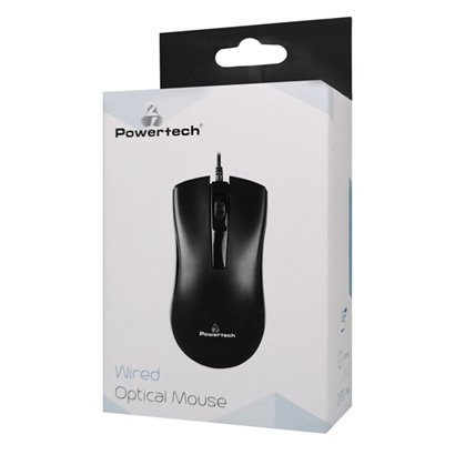POWERTECH ενσύρματο ποντίκι PT-808, 1000DPI, USB, μαύρο
