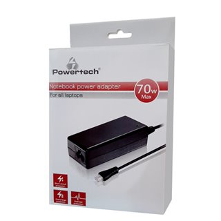 POWERTECH Φορτιστής laptop PT-854, Universal, 70W, χωρίς βύσματα, 1.5m