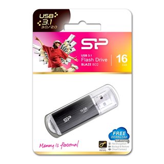 SILICON POWER USB Flash Drive Blaze B02 , 16GB, USB 3.2 Gen 1, Black
