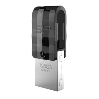 SILICON POWER Dual USB Flash Drive C31, USB 3.1 & Type-C, 128GB, μαύρο