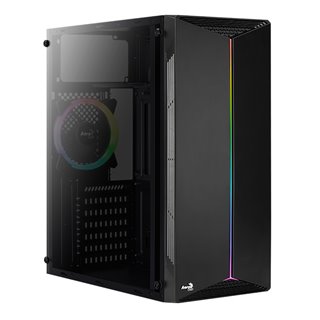 AEROCOOL PC case mid tower SPLIT-G-BK-V1, 192.5x412.5x392mm, 1x RGB fan