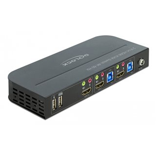 DELOCK HDMI KVM Switch 11481, 2 ports, USB 3.0, Audio, 4K/60Hz, μαύρο
