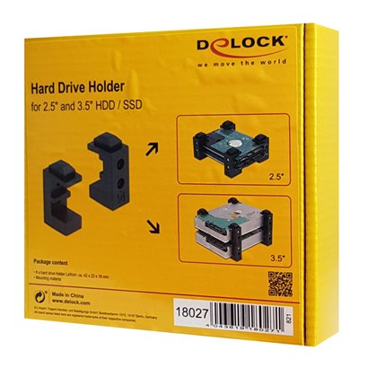 DELOCK βάση σκληρού δίσκου 18027 για 2.5" & 3.5" HDD/SSD, 8τμχ, μαύρη