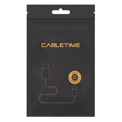 CABLETIME καλώδιο USB Type-C C160, PD 100W, 5A, 1m, μαύρο