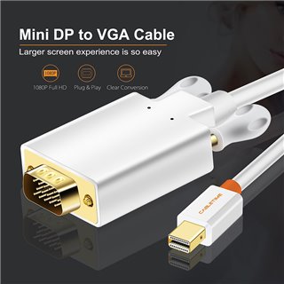 CABLETIME καλώδιο Mini DisplayPort σε VGA AV588, 1080p, 1.8m, λευκό
