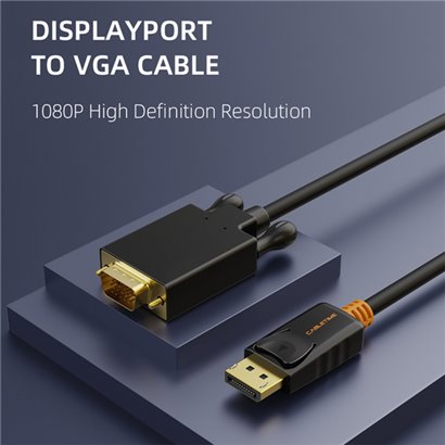 CABLETIME καλώδιο Displayport σε VGA AV585, 1080p, 1.8m, μαύρο