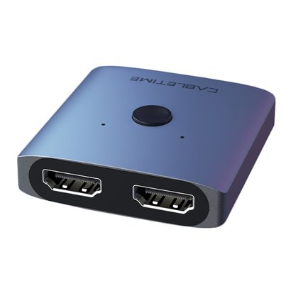 CABLETIME HDMI 2.0 Switch CTHS4K, με κουμπί, 2 in 1, 4K, γκρι