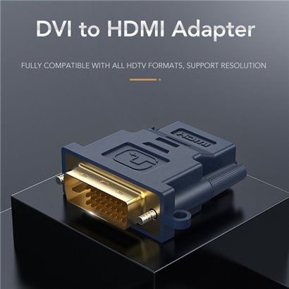 CABLETIME αντάπτορας HDMI σε DVI 24+1 AV599, with Ring, 1080p, μπλε