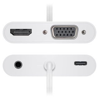 GOOBAY αντάπτορας USB Type-C σε HDMI+VGA+PD 52418, 100W, 4K 12cm, λευκός