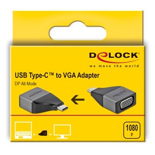 DELOCK αντάπτορας USB 3.2 Gen 1 Type-C σε VGA 64002, Full HD