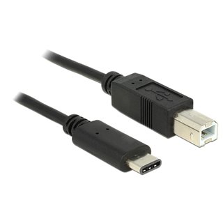 DELOCK Καλώδιο USB 2.0 Type-C σε USB Type B, 0.5m, Black