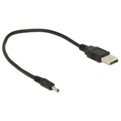 DELOCK Καλώδιο USB σε DC 3.0 x 1.1 mm male, 27cm, Black