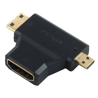POWERTECH αντάπτορας HDMI σε Mini HDMI & Micro HDMI ADA-H004, μαύρος