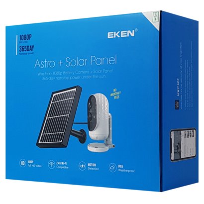 EKEN ασύρματη ηλιακή κάμερα ASTRO, Full HD, WiFi, PIR, IP65, micro SD