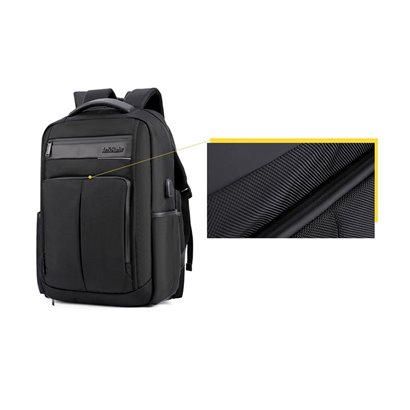 ARCTIC HUNTER τσάντα πλάτης B00121C-BK με θήκη laptop 15.6", μαύρη