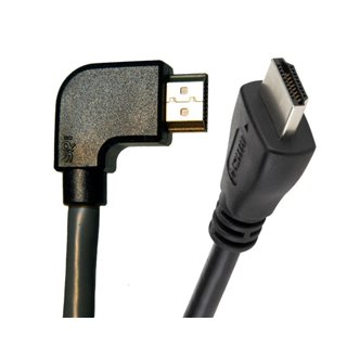 POWERTECH καλώδιο HDMI CAB-H017, γωνιακό, 90° left, 1.5m, μαύρο