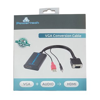 POWERTECH αντάπτορας VGA-USB-3.5mm jack σε HDMI 1.4V, MS9288, 0.2m