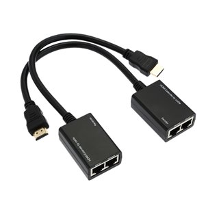 POWERTECH HDMI 19pin extender σε 2x UTP cat5e/6, HD, εώς 30m, Black