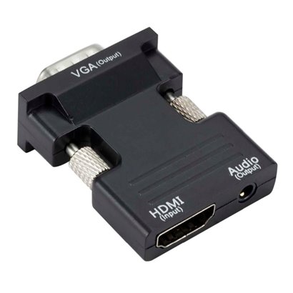 POWERTECH αντάπτορας HDMI (F) σε VGA (M) CAB-H120 με audio, μαύρο