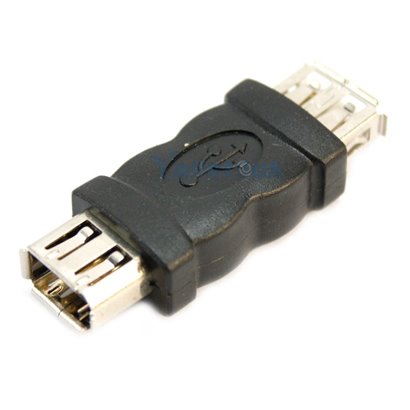 POWERTECH Adapter USB 2.0 female σε USB female, Black