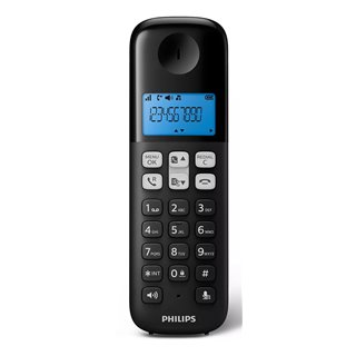 PHILIPS ασύρματο τηλέφωνο D1611B/34, με ελληνικό μενού, μαύρο