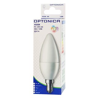 OPTONICA LED λάμπα Candle C37 1458, 4W, 4500K, E14, 320lm