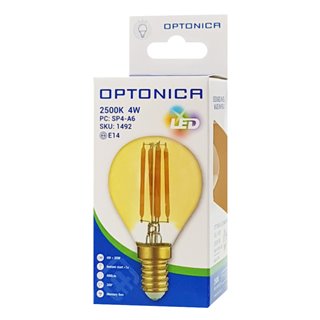 OPTONICA LED λάμπα G45 Filament 1492, 4W, 2500K, E14, 400lm