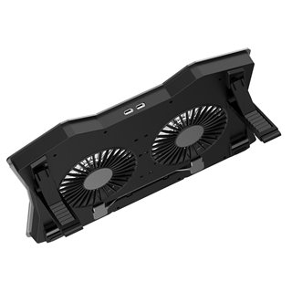 POWERTECH Βάση & ψύξη laptop PT-929, έως 18", 2x 110mm fan, LED, μαύρο