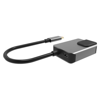 POWERTECH αντάπτορας USB Type-C σε HDMI + RJ45 + PD PTH-053, 4K, γκρι