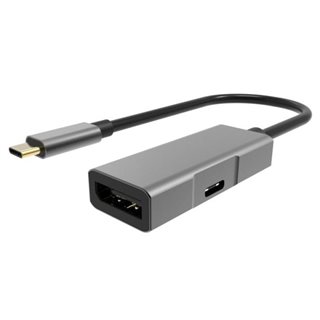 POWERTECH αντάπτορας USB Type-C σε DisplayPort + PD PTH-054, 4K, γκρι