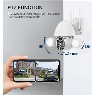 SECTEC IP PTZ κάμερα ST-967-5M-TY, με PIR & προβολείς, WiFi, 5MP
