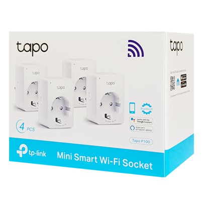 TP-LINK smart αντάπτορας ρεύματος TAPO-P100, Wi-Fi, ΒΤ, 4τμχ, Ver. 1.0