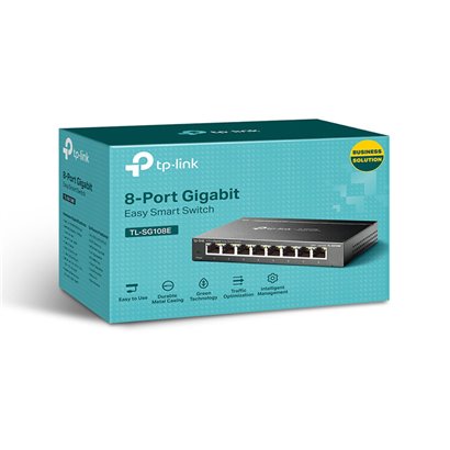TP-LINK Easy Smart Switch TL-SG108E, 8-port 10/100/1000Mbps, Ver 6.0